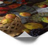 Stillleben mit Blume und Obst von Claude Monet Poster (Ecke)