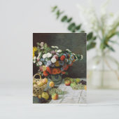 Stillleben mit Blume und Obst von Claude Monet Postkarte (Stehend Vorderseite)