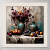 Stillleben mit Blume und Plakaten - Drucken Poster (Vorne)