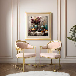 Stillleben mit Blume und Plakaten - Drucken Poster