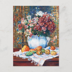 Stillleben mit Blume und Prickly Birnen Renoir Postkarte