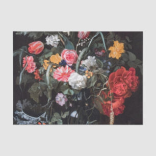 Stillleben mit Blume und Schmetterlingen Seidenpapier