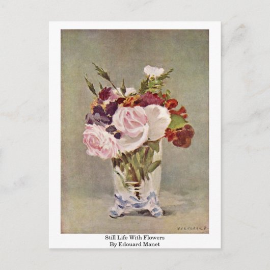 Stillleben mit Blume von Edouard Manet Postkarte (Vorderseite)