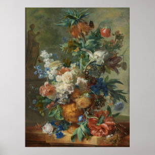 Stillleben mit Blume von Jan van Huysum Poster