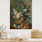 Stillleben mit Blume von Jan van Huysum Poster (Küche)
