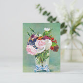 Stillleben mit Blume von Manet Postkarte (Stehend Vorderseite)