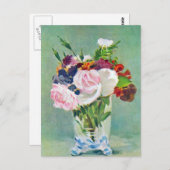 Stillleben mit Blume von Manet Postkarte (Vorne/Hinten)