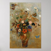 Stillleben mit Blume von Odilon Redon Poster (Vorne)