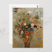Stillleben mit Blume von Odilon Redon Postkarte (Vorne/Hinten)
