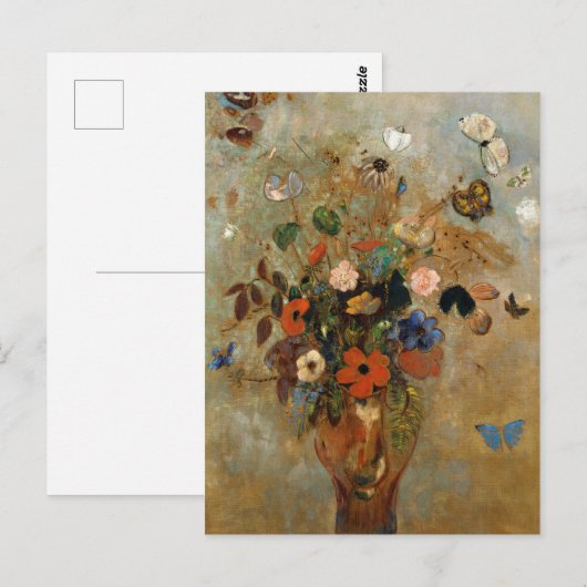 Stillleben mit Blume von Odilon Redon Postkarte (Vorne/Hinten)