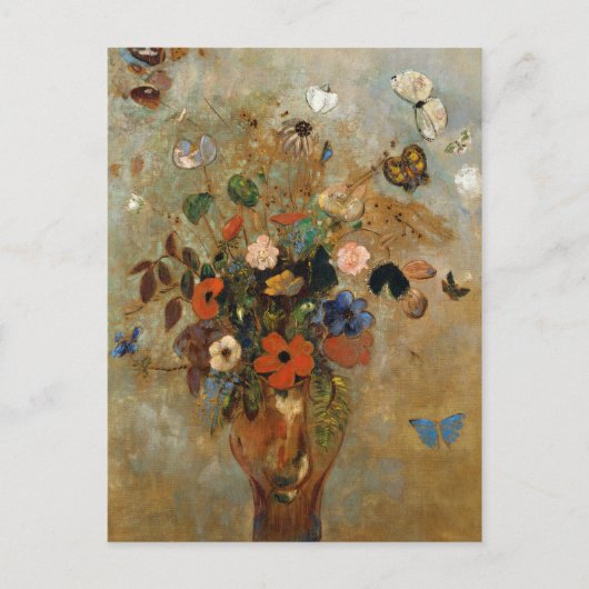 Stillleben mit Blume von Odilon Redon Postkarte (Vorderseite)