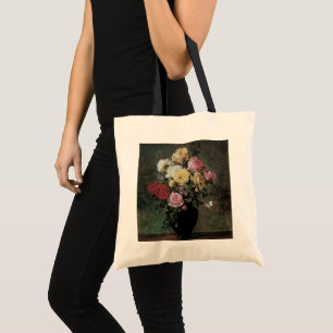 Stillleben mit Blumen in einer Vase von Olaf Herma Tragetasche