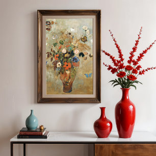 Stillleben mit Blumen von Odilon Redon.  Poster