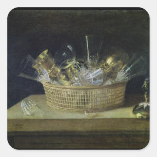 Stillleben mit Brillenglas, 1644 Quadratischer Aufkleber