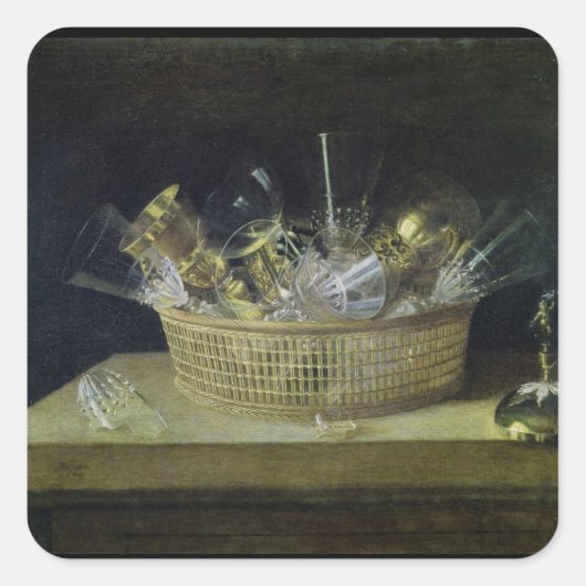 Stillleben mit Brillenglas, 1644 Quadratischer Aufkleber (Vorderseite)