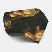 Stillleben mit Brottart und Ham, Giuseppe Recco Krawatte (Gerollt)