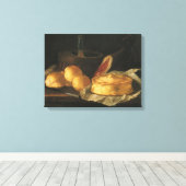 Stillleben mit Brottart und Ham, Giuseppe Recco Leinwanddruck (Insitu (Holzboden))