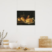 Stillleben mit Brottart und Ham, Giuseppe Recco Poster (Küche)