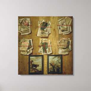 Stillleben mit Buch-Blättern und Bildern, 1783 Leinwanddruck