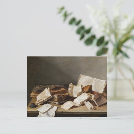 Stillleben mit Büchern | Jan Davidsz de Heem Postkarte (Stehend Vorderseite)