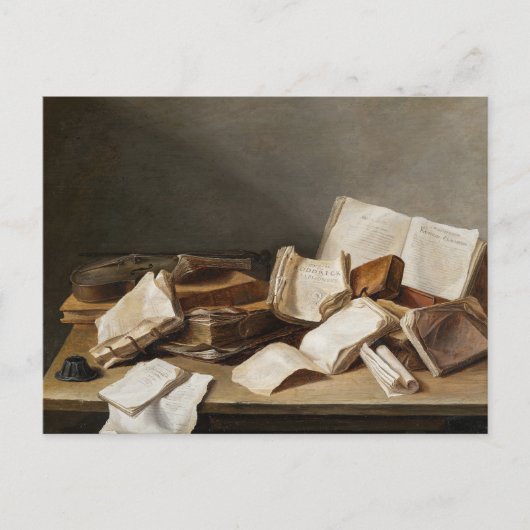 Stillleben mit Büchern | Jan Davidsz de Heem Postkarte (Vorderseite)