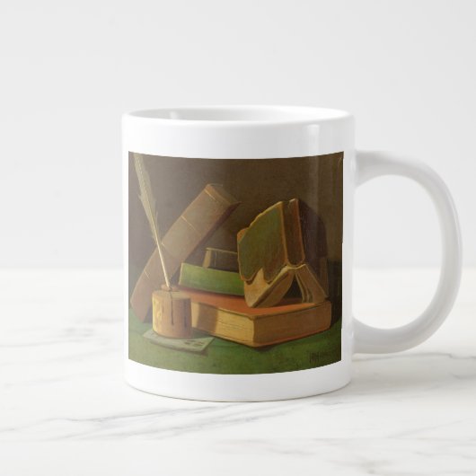 Stillleben mit Büchern und Tinte gut Jumbo-Tasse (Rechts)