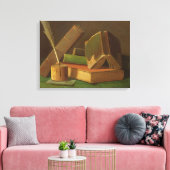 Stillleben mit Büchern und Tinte gut Leinwanddruck (Insitu (Wohnzimmer))