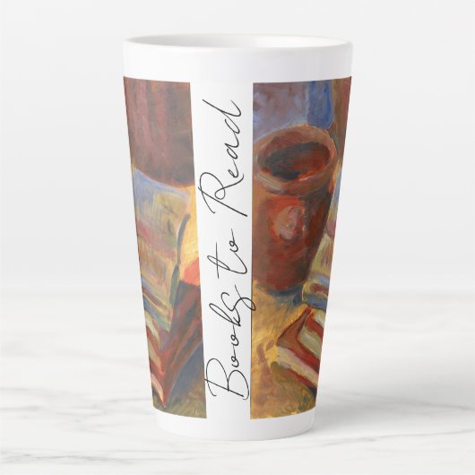 Stillleben mit Büchern zum Lesen Milchtasse (Vorderseite)