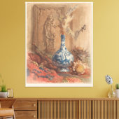 Stillleben mit chinesischer Vase und getrockneter  Leinwanddruck (Insitu (Wohnzimmer))