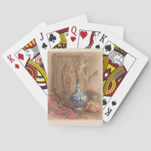 Stillleben mit chinesischer Vase und getrockneter  Spielkarten