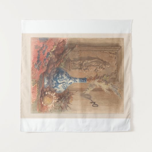 Stillleben mit chinesischer Vase und getrockneter  Wandteppich (Vorderseite (Horizontal))