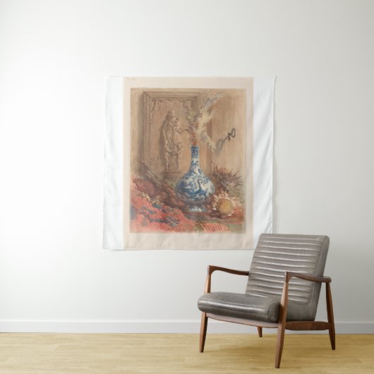 Stillleben mit chinesischer Vase und getrockneter Wandteppich (Beispiel)