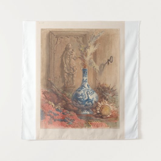 Stillleben mit chinesischer Vase und getrockneter Wandteppich (Vorderseite)