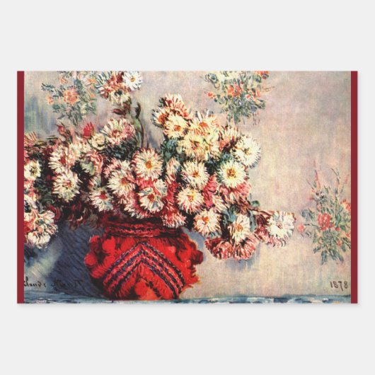 Stillleben mit Chrysanthemen von Claude Monet Geschenkpapier Set (Vorderseite 2)