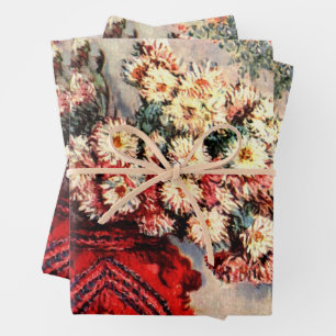 Stillleben mit Chrysanthemen von Claude Monet Geschenkpapier Set