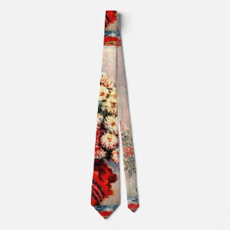 Stillleben mit Chrysanthemen von Claude Monet Krawatte