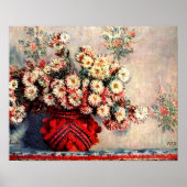 Stillleben mit Chrysanthemen von Claude Monet Poster (Vorne)