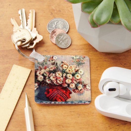Stillleben mit Chrysanthemen von Claude Monet Schlüsselanhänger (Schreibtisch)