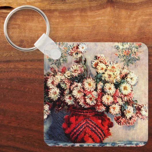 Stillleben mit Chrysanthemen von Claude Monet Schlüsselanhänger (Vorderseite)