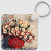 Stillleben mit Chrysanthemen von Claude Monet Schlüsselanhänger (Rückseite)