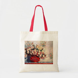 Stillleben mit Chrysanthemen von Claude Monet Tragetasche