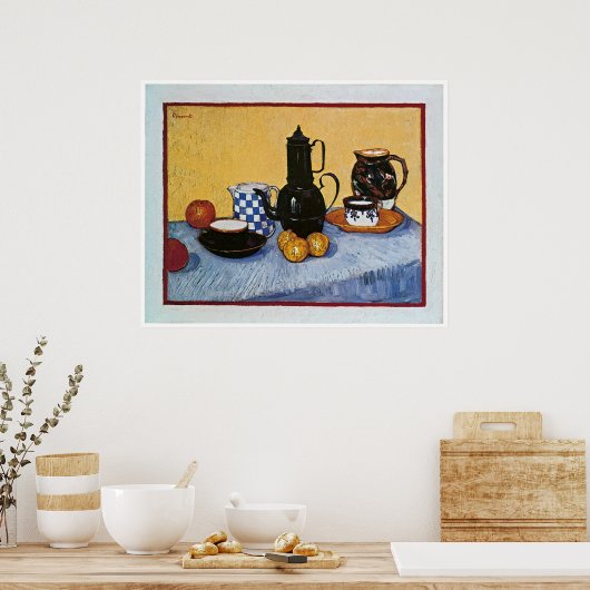 Stillleben mit Coffee Pot von Vincent Van Gogh Poster (Küche)