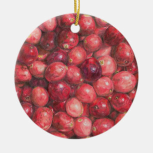 Stillleben mit Cranberries Keramik Ornament