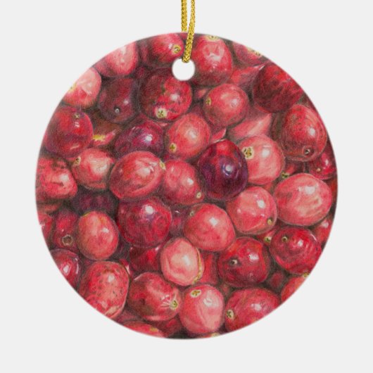 Stillleben mit Cranberries Keramik Ornament (Vorne)