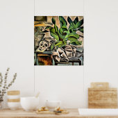 Stillleben mit Cranium Geometric Vanitas Art Poster (Küche)