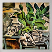 Stillleben mit Cranium Geometric Vanitas Art Poster (Vorne)