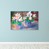 Stillleben mit Cyclamen Leinwanddruck (Insitu (Holzboden))