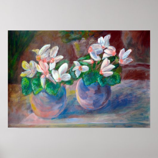 Stillleben mit Cyclamen Reproduction Poster (Vorne)