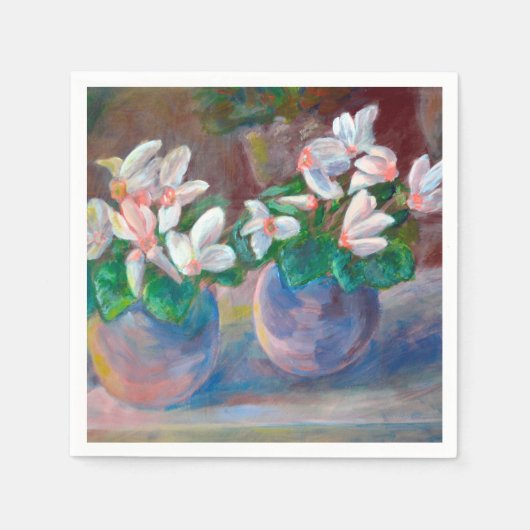 Stillleben mit Cyclamen Serviette (Vorderseite)
