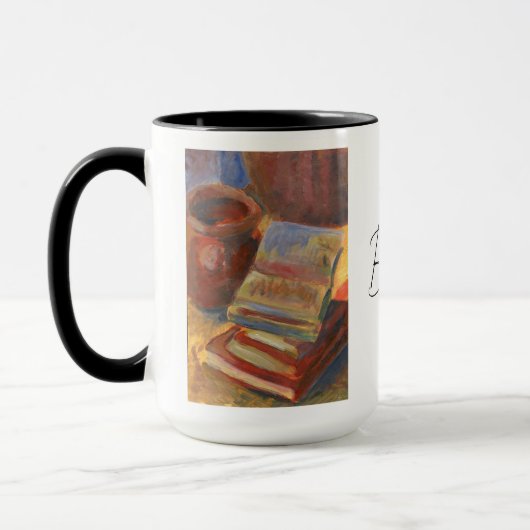Stillleben mit dem Bild von Büchern Tasse (Links)